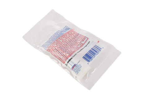 Back view of Blue Medium Strength Thread Locker Adhesive 0.20 Oz For Automotive And Cabinet Hardware Keeps Fasteners Tight Under Vibration Quick Set Formula 10-2023 Batch 19333511 package showing instructions and barcode.