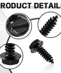 Universal License Plate Screws Set In Premium Stainless Steel Self Tapping Bolts For Cars Trucks And SUVs No Wobble Rattle Free