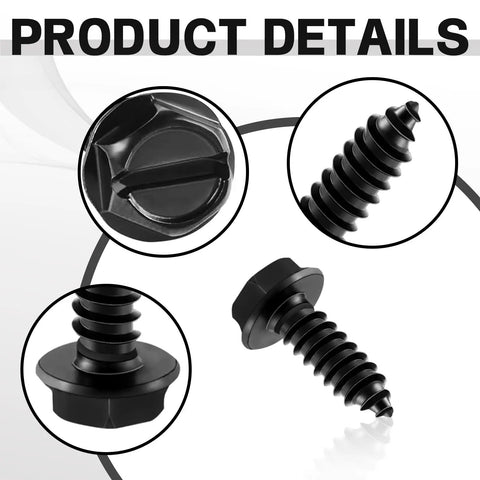 Universal License Plate Screws Set In Premium Stainless Steel Self Tapping Bolts For Cars Trucks And SUVs No Wobble Rattle Free