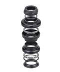 Exploded view of External Cup Threaded Bike Headset For 25.4mm Steerer, 1 Inch Front Fork, black with precision bearings
