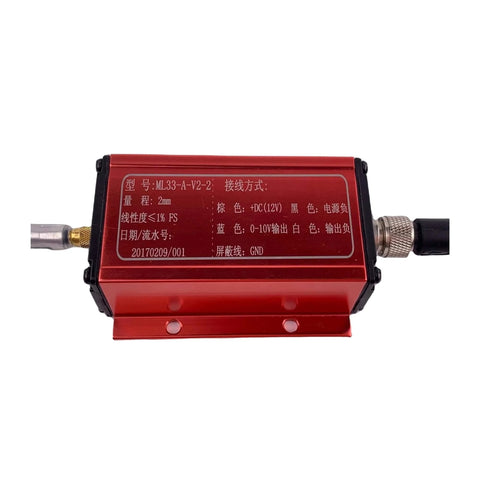 Industrial Eddy Current Displacement Sensor Transmitter And Probe With RS485 Output ML33 in red casing for precise data transmission