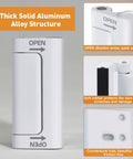 Rock Solid Door Reinforcement Lock Heavy Duty Aluminum Alloy Anti Ram Strike Plate showing thick aluminum alloy structure and quick unlock feature.