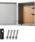 Heavy Duty EV Charger Outdoor Enclosure Wall Mount Lock Box For Level 2 Charging Station with interior and locks shown.