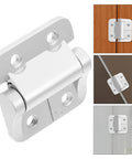 Torque Hinge For Cabinets Healeved, Adjustable Stopping Angle, heavy-duty zinc alloy cabinet door hinge displayed and installed.