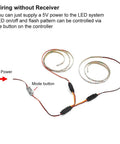 Remote Controlled LED Light Strip For RC Fixed Wing Airplanes And AR Wing Drones With Red And Green LEDs Transmitter Ready