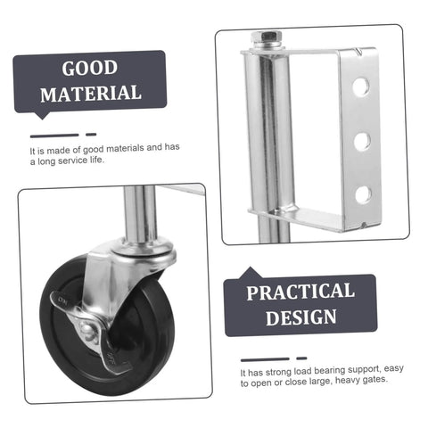 Tough As Nails Heavy Duty Spring Loaded Gate Wheel Crafted From Cold Rolled Steel Outdoor Fence Roller Built Different For Uneven Ground Delivers A Super Smooth Roll With Absolutely Zero Hassle Setup close-up of the wheel and shock mount feature.