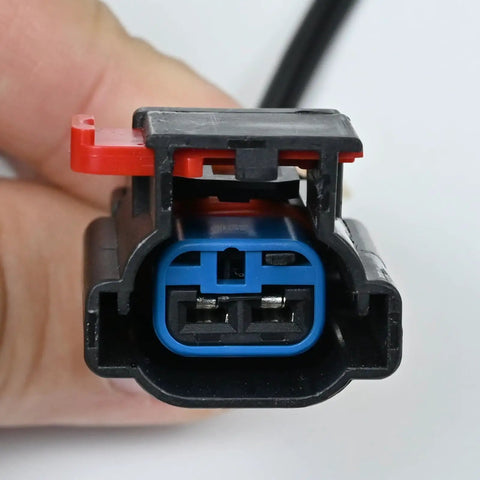 Close-up of Freightliner Cascadia Coolant Level Sensor Connector Pigtail Harness 12 Inch Plug N Play OE Replacement 9245205
