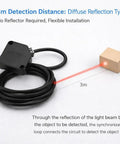 Photoelectric Switch Diffuse Reflection Sensor With 3 Meter Detection Range And Screw Pack Included in use, highlighting 3m distance