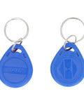 Slick Electronic Deadbolt Lock With Keyless Entry And Hella Secure Dual Remote Control For Front Door Upgrade key fob close-up, blue, plastic, keychain accessory.
