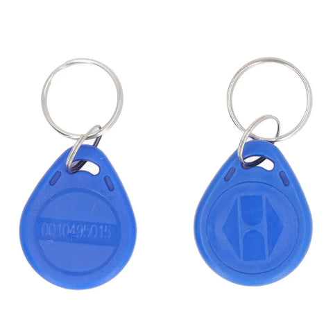 Slick Electronic Deadbolt Lock With Keyless Entry And Hella Secure Dual Remote Control For Front Door Upgrade key fob close-up, blue, plastic, keychain accessory.