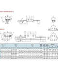 Diagram showing measurements for Two Piece Linear Guide Rails And Four Slide Blocks Set Built For 100-500mm Travel Range 400mm Rails Length Tough High Precision Linear Motion Guides For CNC Machines And DIY Projects.