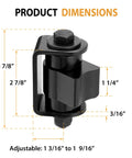 Heavy Duty Weld On Gate Hinges 4 Pack dimensions diagram showing adjustable sizes and measurements for driveway security gates.