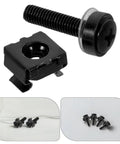 Fifty Pack M5 X25 Metal Cage Nuts And Rack Screws Rock Solid Heavy Duty Gear for Server Rigs and Network Cabinets, black steel screw and nut.