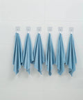 Puomue blue microfiber cleaning cloths, 12 x 16 in, six pieces for glass and screens