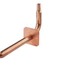 Pack Of 10 PEX Copper Stub Out Elbows With Wall Flange, 1/2 Inch Nominal, 8 Inch Length, Crimp Connection, Lead Free Copper, ASTM F1807 F877