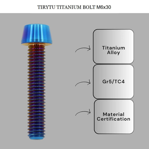 Slick Burnt Blue Titanium M6x30mm Bolts Six Pack Socket Head Cap Screws with detailed materials and specifications