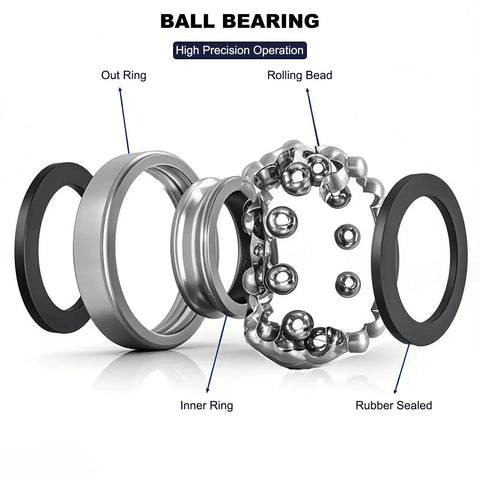 10 Pack 6302 2RS Double Rubber Sealed Deep Groove Ball Bearings Built Different With Pre Lubricated Bearing Steel parts diagram.