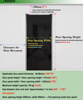 Door installation guide with measurements for Hidden Sliding Mirrored Barn Door Hardware Kit With Soft Close Floor Guide Trackless Rail System For 24 To 48 Inch Doors Invisible Wall Mount Track Modern Replacement Hardware 31.5 Inch Length.
