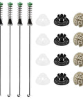 Replace Your Busted W11130362 Washer Suspension Rod Kit includes four rods and various caps for Whirlpool Maytag Kenmore washers.