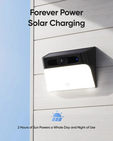 All In One Solar Wall Light Camera With 8GB Storage For Outdoor Security, Wireless Spotlight Cam installed on exterior wall