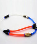 Pro Grade 50 Pack Air Pneumatic Fittings 12mm Plastic Quick Connect Couplings For Hoses And Pipes with 304 SS connectors displayed