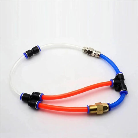 Pro Grade 50 Pack Air Pneumatic Fittings 12mm Plastic Quick Connect Couplings For Hoses And Pipes with 304 SS connectors displayed