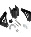 Universal Trolling Motor Deck Mount Bracket For Pontoon And Deck Boats With 1.15 To 1.25 Inch Shaft Openings Fit For Hand Control Units Only Real Deal Heavy Duty Replacement Hardware components and hardware laid out.