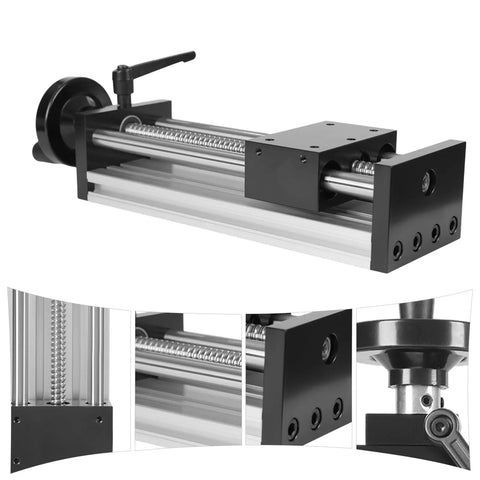 Heavy Duty Dual Axis Manual Linear Slider Stage Built Like A Tank With Rugged Aviation Grade Aluminum Chassis showing precision components and smooth glide.