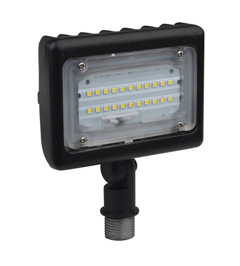 Close-up view of a 16 Pack Tough As Nails Led Small Flood Light Pumping Out Bold 5000K Daylight With A Sleek Bronze Housing.