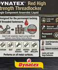 Red High Strength Gel Threadlocker for Big Fasteners with anaerobic formula, vibration resistant, 1.20 oz bottle, 2-pack details