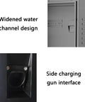 Heavy Duty Galvanized Steel EV Charger Wall Mount Enclosure Weatherproof Protective Cover with widened water channel design and side charging gun interface.