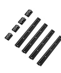 Heavy Duty Double Axis Roller Ball Bearing Linear Motion Guide Rail And Slider Block Kit, four black rails with bearing blocks