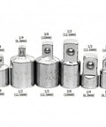 Six Piece Socket Adapter And Reducer Set For One Quarter, Three Eighths, And One Half Inch Drives With Must Have Pro Grade Conversions