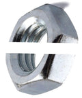 Solid M14 1.5 Metric Fine Left Hand Thread Hex Jam Nuts Hardened Steel close-up showing thread for durability and grip.