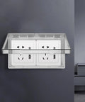 No Sweat Waterproof Outlet Covers With Heavy Duty Adhesive Strip For Quick Home Fixes total indoor outdoor weather blocking on wall.