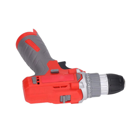 Heavy Duty Cordless Drill Driver Pumping 52 Nm Of Raw Torque With 25 Adjustable Speeds And Instant Reverse Switches, red grip, compact design.