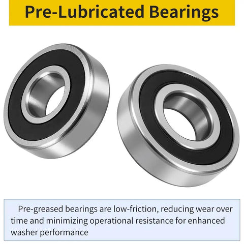 Front Load Washer Tub Bearing And Seal Repair Kit For Kenmore And LG Machines with pre-lubricated bearings for reduced friction.