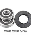Beast Mode Drum Washing Machine Tub Bearing Oil Seal Repair Kit Featuring 6306RZ and 6307RZ heavy duty bearings and D47 oil seal.