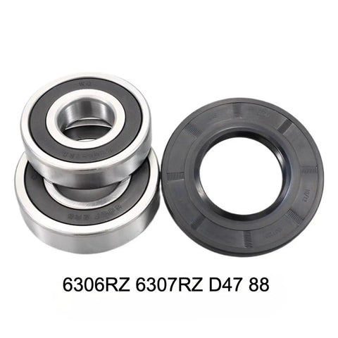 Beast Mode Drum Washing Machine Tub Bearing Oil Seal Repair Kit Featuring 6306RZ and 6307RZ heavy duty bearings and D47 oil seal.