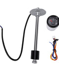 Sleek High Resolution Black Dial Fuel Sending Unit And Gauge Kit With Dead Accurate Water And Diesel Level Tracking A Solid Plug And Play Upgrade For Your Daily Driver Or Work Rig, stainless steel build, wiring included.