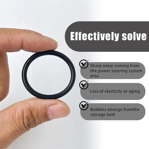 Kick Those Sneaky Power Steering Stop Leak Fluid Drips Once And Forever With This Sweet O Ring Kit Replacement Set, hand holding black rubber O-ring.
