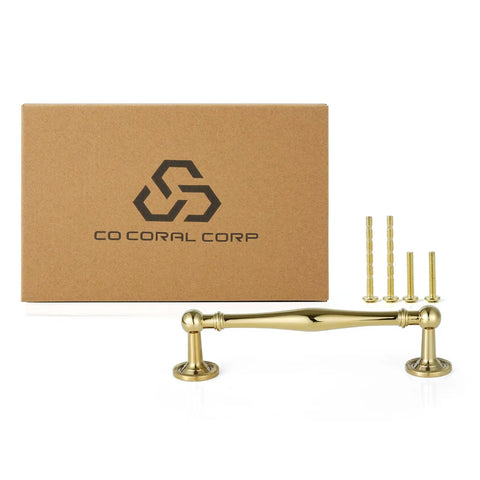 Premium Solid Brass Cabinet Pulls 5 Pack With 5 Inch Center Hole Gold Drawer Handles For Kitchen Cupboard Furniture And Bathroom Fixtures Bringing Sweet Kitchen Vibes And A Fly Classic Look with box and screws.
