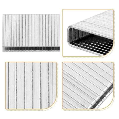 Tough As Nails Shutter Tilt Rod Staples Heavy Gauge Steel window repair hardware kit, showing steel staples' ridged design and held fasteners.