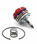 Heavy Duty Transmission Servo Cover Actuator Assembly Beefed Up Aluminum Housing With Precision Seals For Snappy Gearbox Shifts showing red cover and coils.