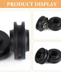 2 Pack Black Nylon Sliding Gate Roller Wheels Built Tough Heavy Duty Track Pulleys close-up view showing durable design and smooth rolling.