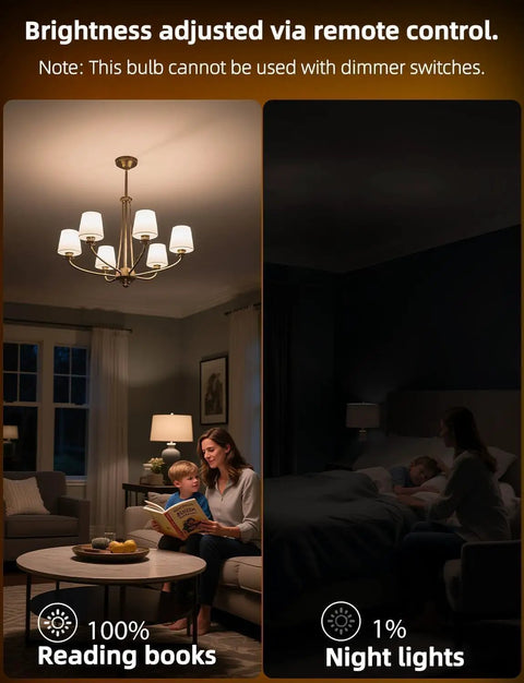 Living room with chandelier using Color Changing E12 LED Bulbs With Remote Plug In 270 Degree Beam RGB Plus 2700K Warm White 450 Lumens