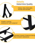Heavy Duty Firewood Rack With Casters For Indoor Or Outdoor Use Matte Black Wood Carrier showing sturdy steel frame details