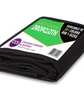 Folded Rugged Cotton Duck Drop Cloth For Painting And Protection, Washable And Reusable 8x10 Ft Canvas Tarp, Black
