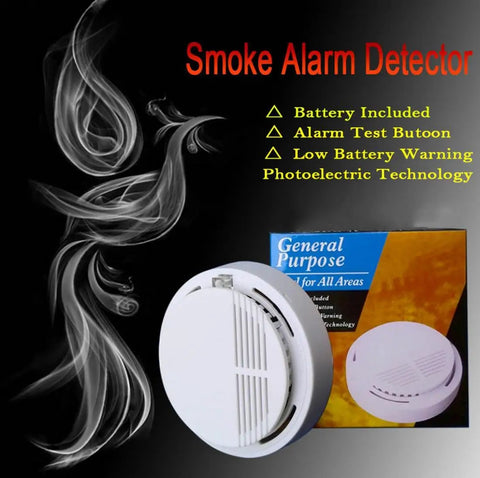 Zero Headache 10 Year Battery Smoke Detector And Alarm With Photoelectric Sensor For House And Bedroom Safety Straight Up Dependable Bulletproof 2 Pack Ul217 Certified, smoke alarm with packaging on black background.