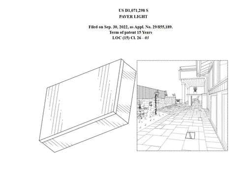 Technical drawing of 6x6 Inch Paver Light 2700K Warm White Glare-Free Brick Lighting for driveways and patios.
